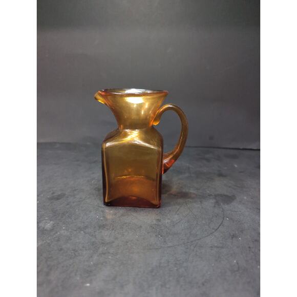 Pilgrim Handblown Glass Pitcher Amber, Vintage Amber‎ Glassware, Table Decor - Picture 1 of 9